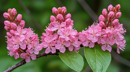 Delicate pink flower clusters