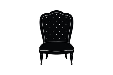 Silhouette design illustration of a chair with backrest.eps