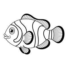 Clownfish illustration vector style coloring page 