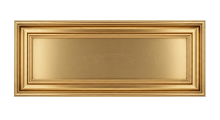 Empty gold metallic nameplate isolated PNG with Transparent Background