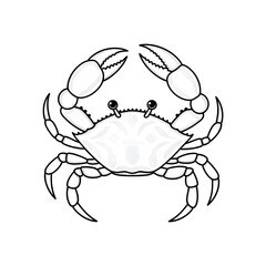 crab cartoon isolated on white coloring page 