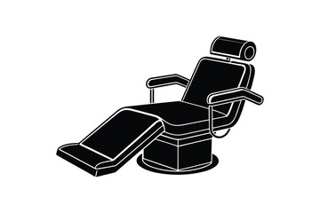 Silhouette design illustration of a luxury dental bed with cushioned design.eps
