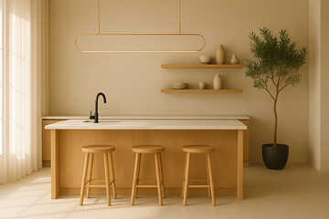 A minimalist luxury kitchen interior