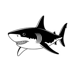 shark vector illustration coloring page line art 