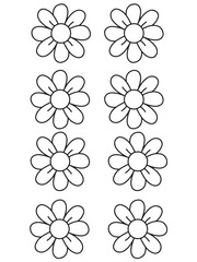 flower-pattern black white adult and kids coloring