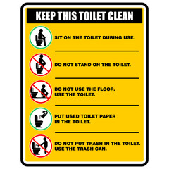 Keep This Toilet Clean, sign vector