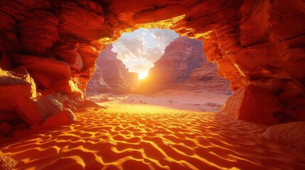 Desert cave sunrise