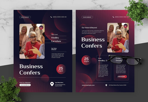 Red And Blue Business Flyer