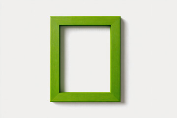 A photorealistic picture frame with minimalism-inspired green square shape