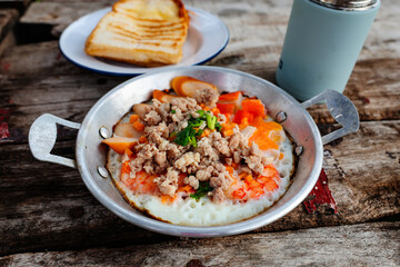 Delicious Pan Fried Egg Breakfast
