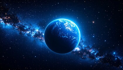 Obraz premium Earth in a vibrant cosmic expanse