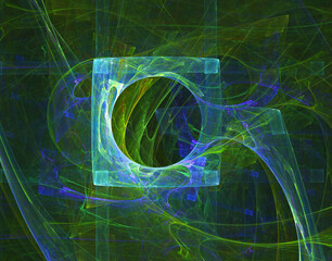 Fractal colored abstract on black background