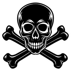 Minimalist Skull and Crossbones Icon