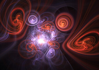 Fractal colored abstract on black background