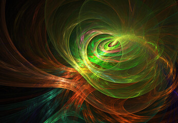 Fractal colored abstract on black background