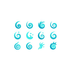 different glowing mist swirl icons set 