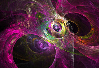 Fractal colored abstract on black background
