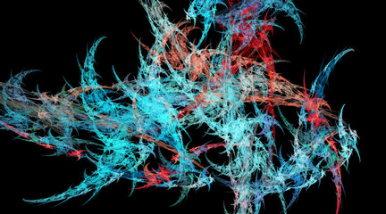 Fractal colored abstract on black background