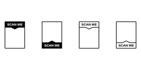 Black and White Scan Me Icons, QR Code Label Collection