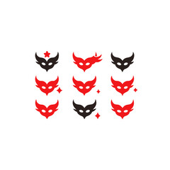 different magical whisper mask icons set 