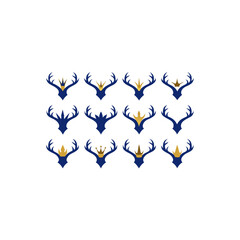 Naklejka premium different mystical antler crown icons set 