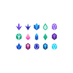 Fototapeta premium different spirit crystal icons set 