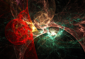 Fractal colored abstract on black background