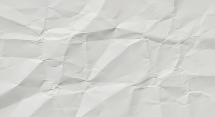 Obraz premium Realistic texture of a crumpled white paper sheet