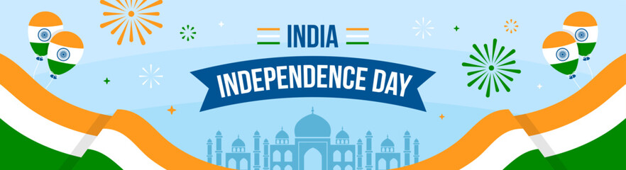 India Independence Day 15th of august celebration or invitation web banner template