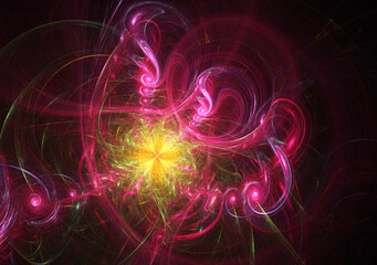 Fractal colored abstract on black background