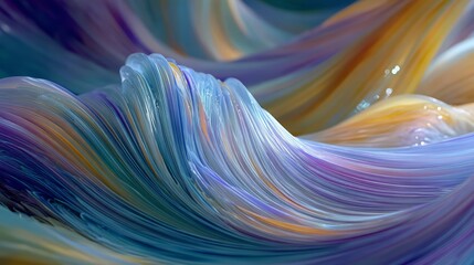 Abstract Iridescent Swirls of Flowing Ribbons.