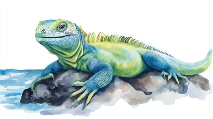 Obraz premium Galapagos Islands. Galapagos Islands hand drawn watercolor illustration