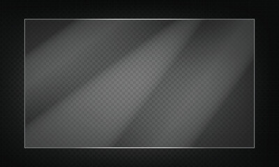 Obraz premium 16:9 vector image of a mirror reflection, suitable for application on glass, plastic, or acrylic window surfaces. Offers a glossy, luminous appearance with bright highlights and transparency.&nbsp;