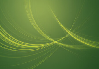 Calming yet dynamic green design, highlighting luminous abstract lines for visual appeal.

