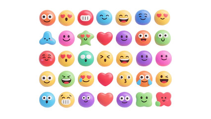 set of colorful emoji