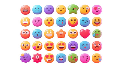set of colorful emoji