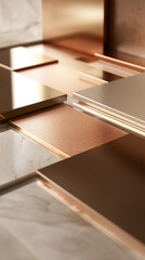 vertical composition of a sleek 3D metallic surface flowing