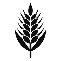 Simple Black Silhouette of a Wheat Stalk Ideal for Agricultural or Food Related Designs and Branding