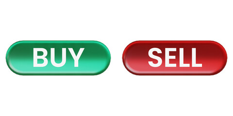 Buy and sell buton with 3d glassy style
