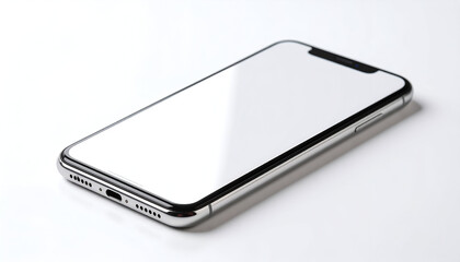 A sleek smartphone lying on a surface, showcasing its minimalist design.