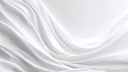 Smooth white fabric drapes in flowing curves