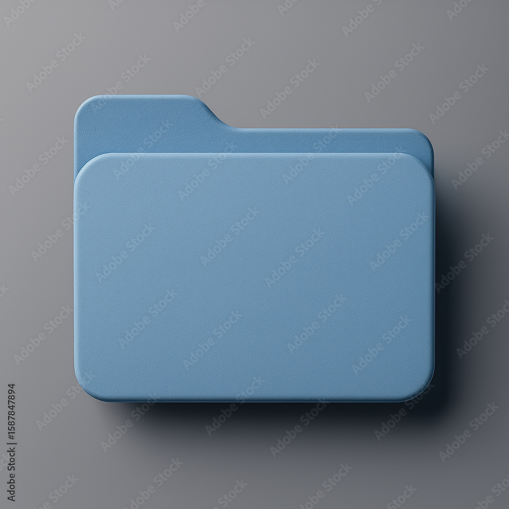 Poster soft blue folder icon on gray background a subtle representation of digital filing and data organiza