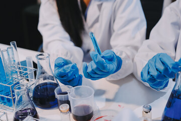 Modern Empty Science Laboratory With Microscopes, Test Tubes And Other Laboratory Equipments