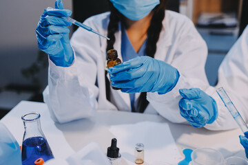 Modern Empty Science Laboratory With Microscopes, Test Tubes And Other Laboratory Equipments