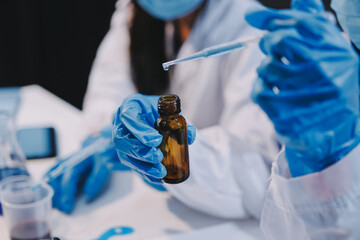 Modern Empty Science Laboratory With Microscopes, Test Tubes And Other Laboratory Equipments