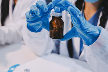 Modern Empty Science Laboratory With Microscopes, Test Tubes And Other Laboratory Equipments