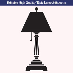 Obraz premium Table lamp high quality editable silhouette design