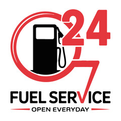 Minimalist Gas Station Logo with Open Everyday Label