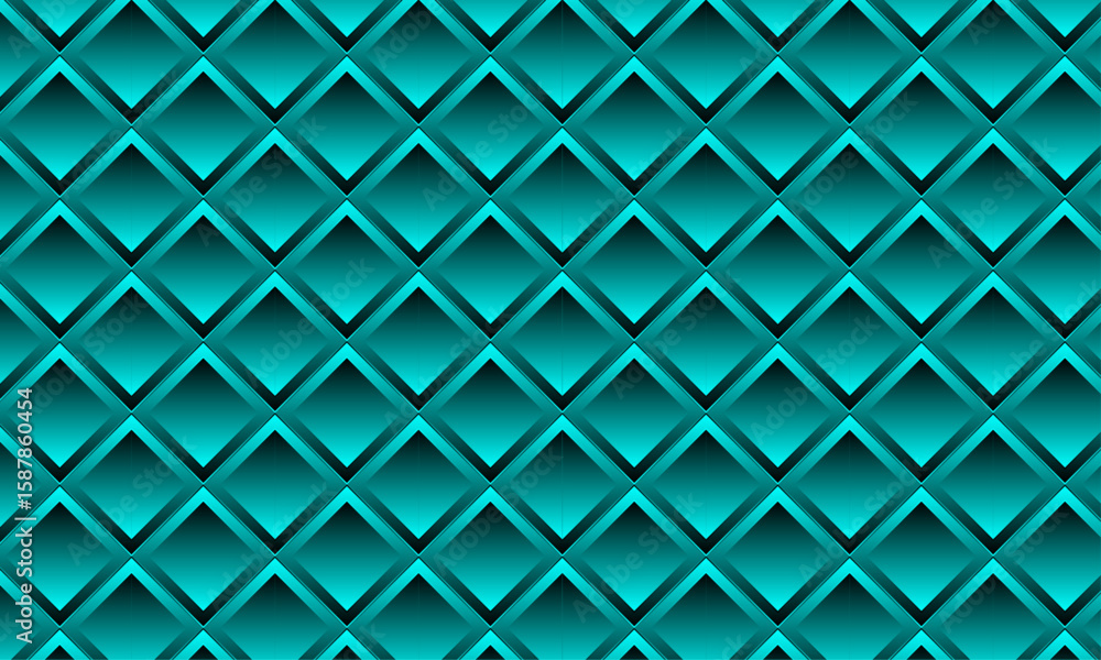 Poster futuristic design with geometric shape – seamless 3d square shape pattern design with diamond– abstr
