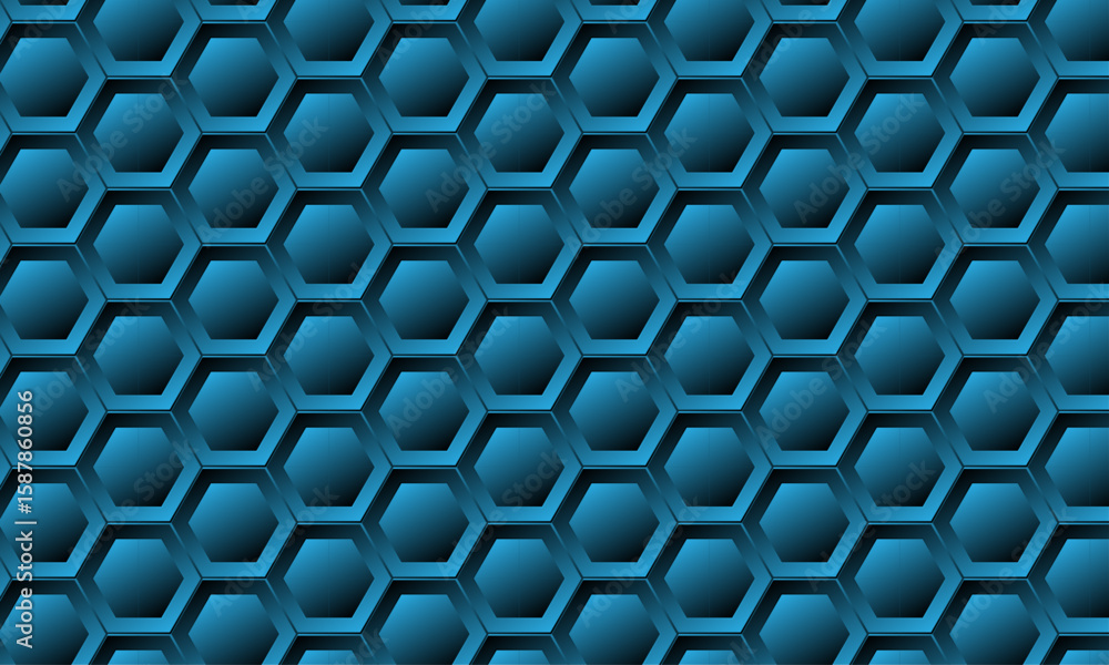 Poster futuristic design with geometric shape – seamless 3d hexagonal shape pattern design with line– abstr